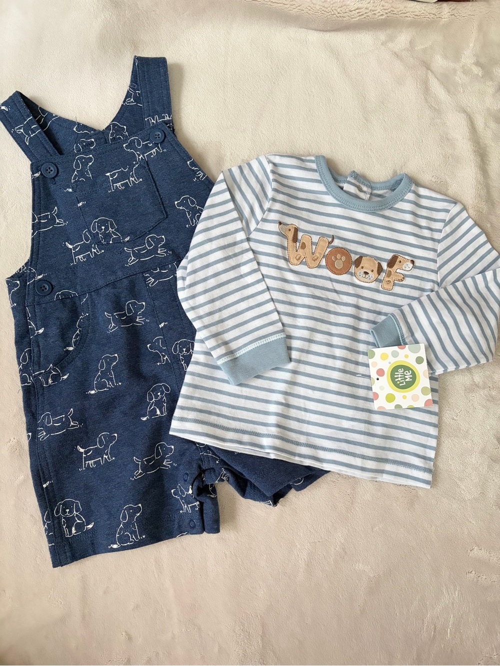 Little me outfit baby boy 18 mo puppy dogs NEW